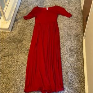 Red maxi dress